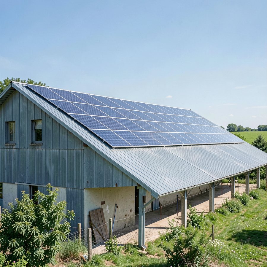 Panneau solaire sur toit fibrociment amiante