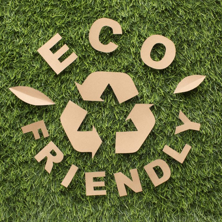 altherma 3r vue de dessus écologique et signe de recyclage sur fond neutre