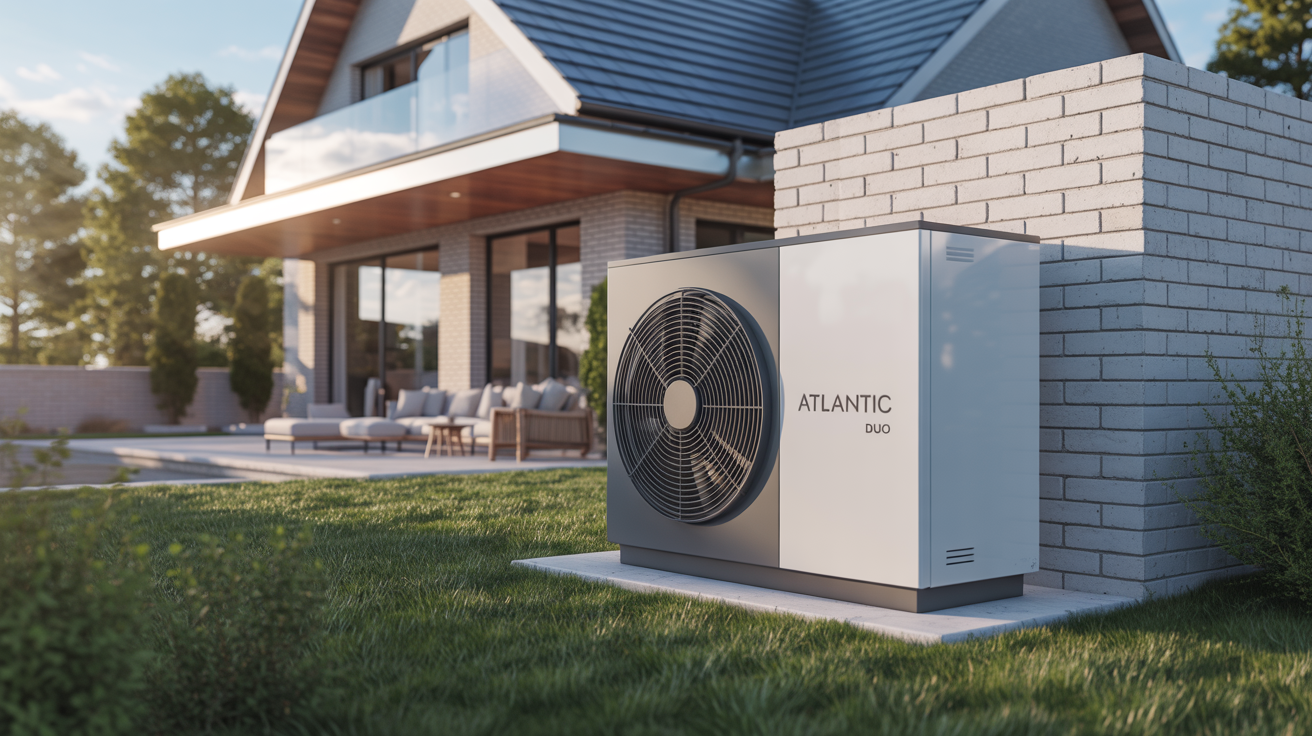 atlantic extensa duo installée à l’extérieur d’une maison moderne avec jardin soigné