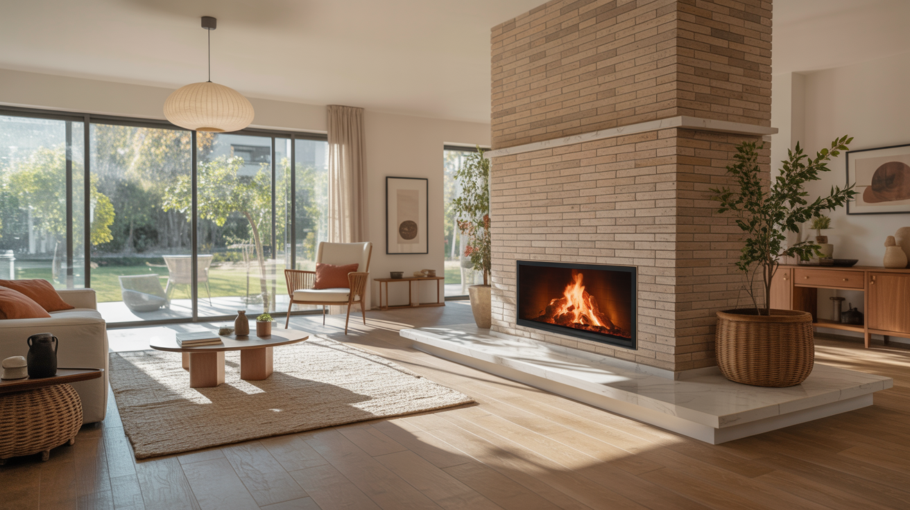 Radiateurs à inertie design dans un salon moderne