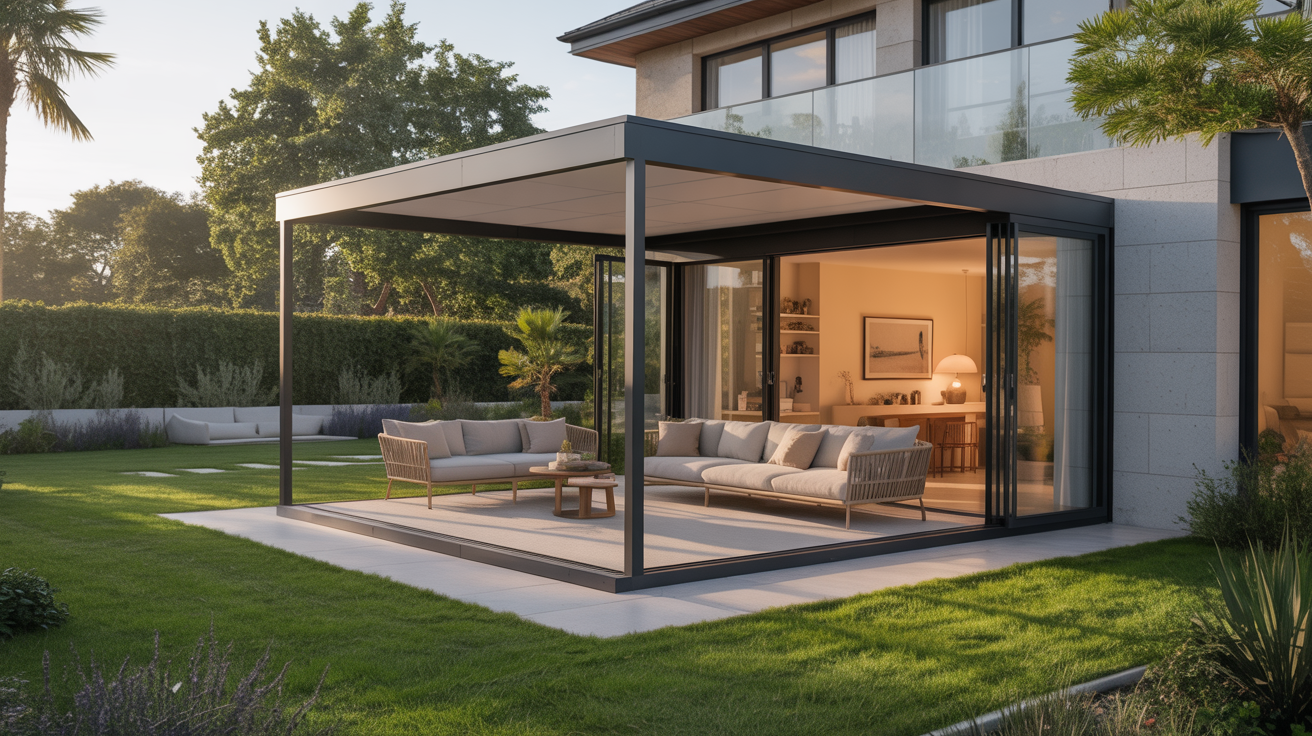 pac atlantic alfea extensa duo installée à l'extérieur dans un jardin paysager moderne
