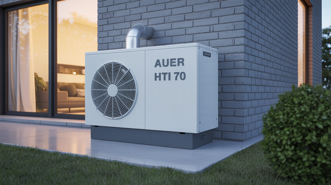 pompe à chaleur auer hti 70 prix installée à l’extérieur d’une maison contemporaine