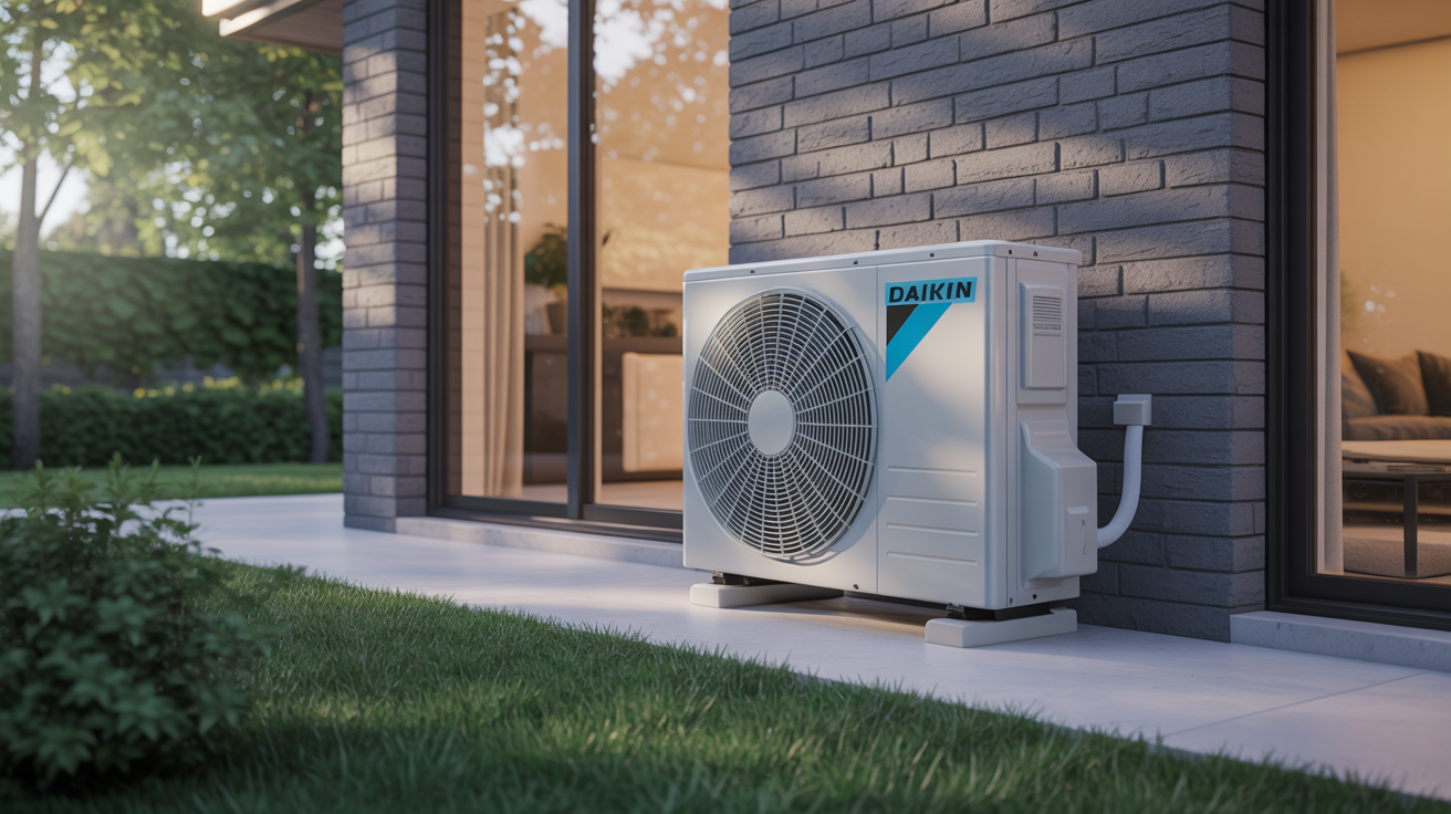 Comparatif visuel d’une pompe à chaleur Daikin monobloc et bi-bloc
