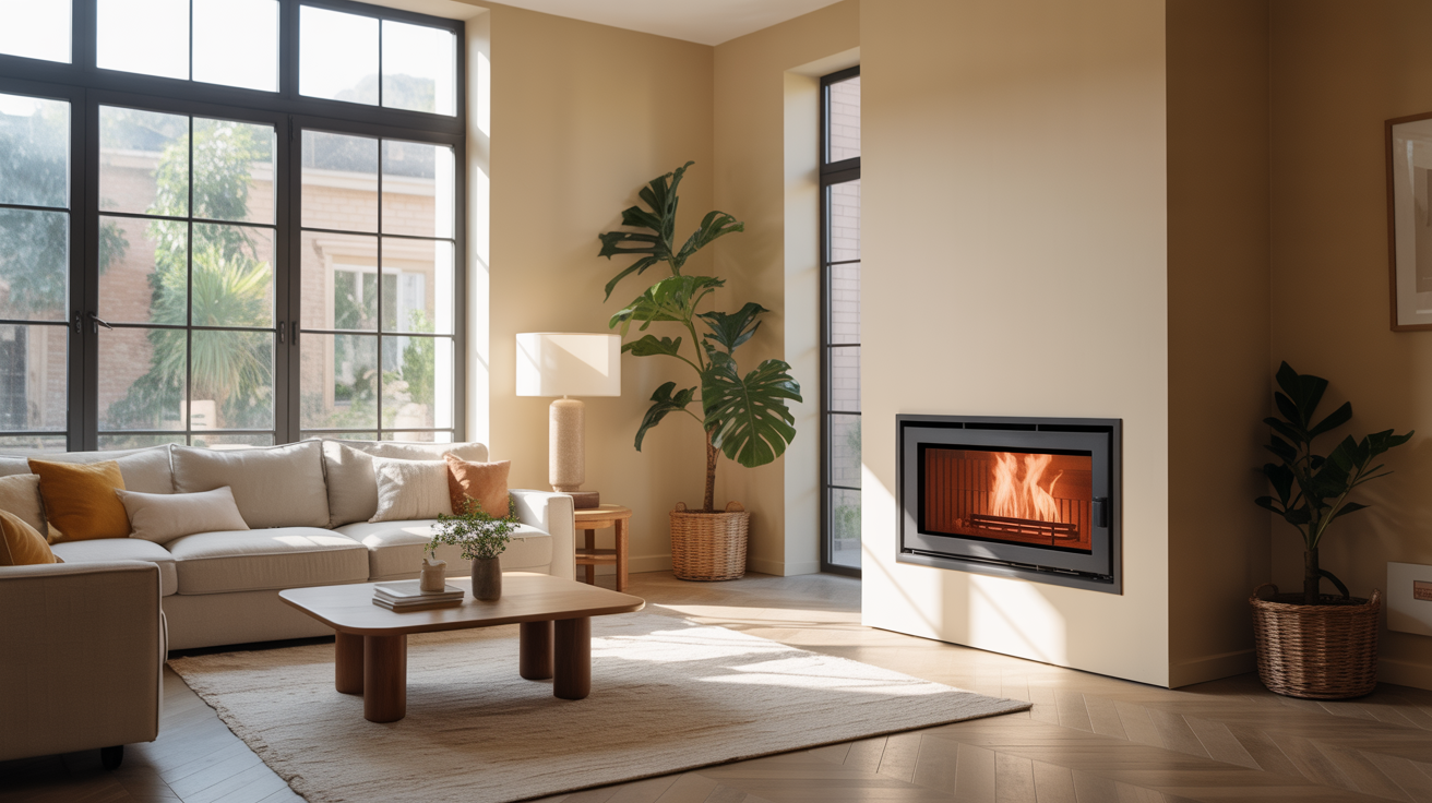 pompe à chaleur interieur installée dans le salon moderne d’une maison