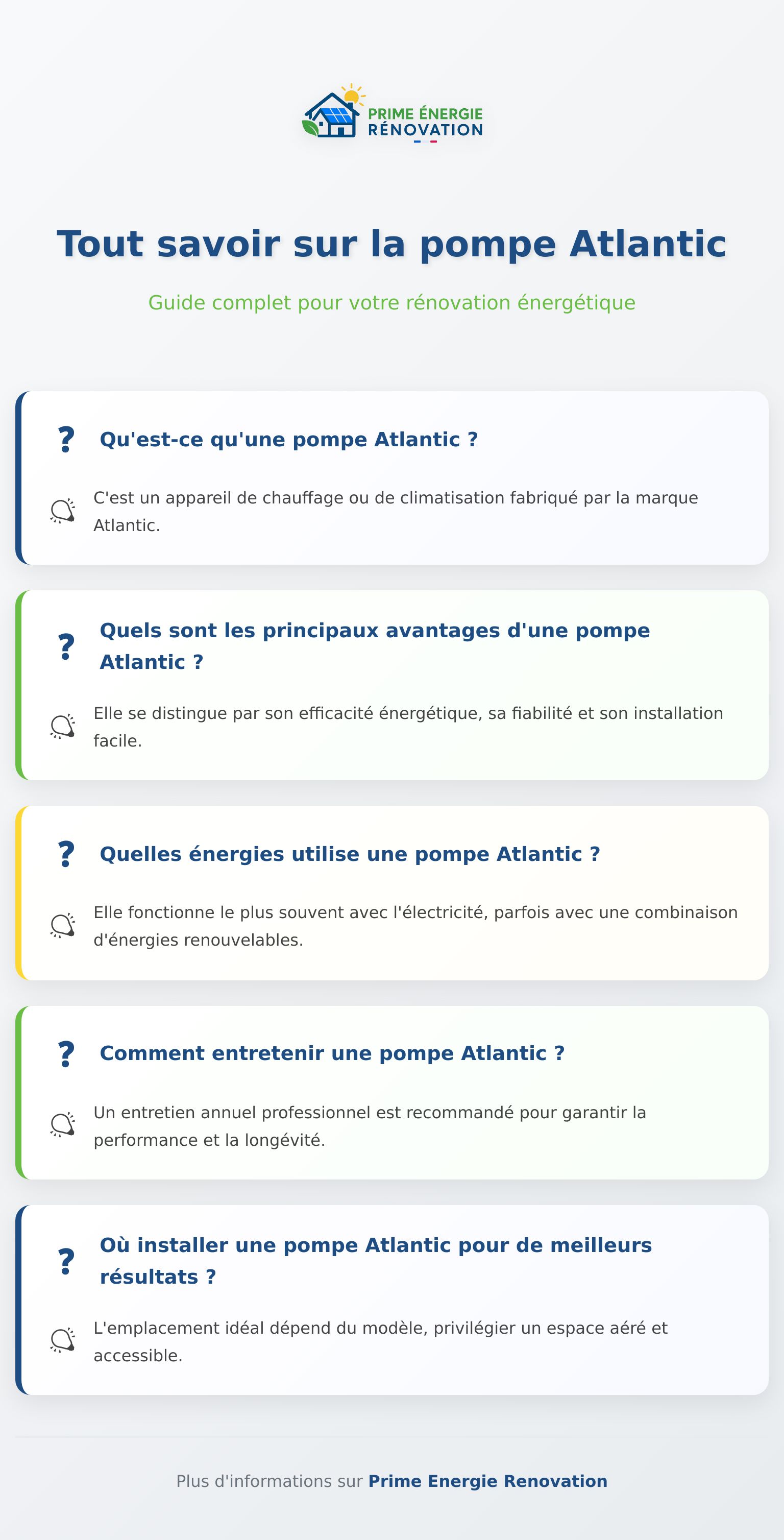 Infographie expliquant les atouts d'une pompe Atlantic pour chauffage et climatisation