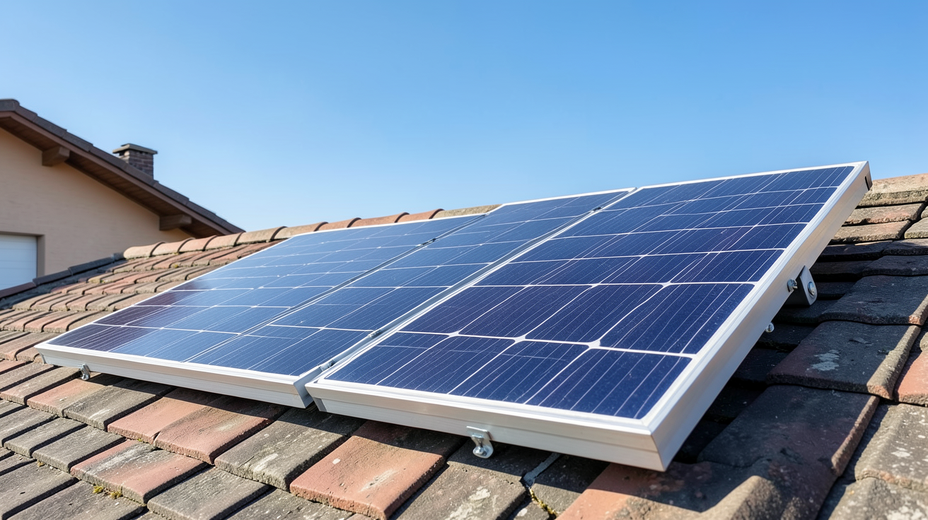 1 kWc en kWh : panneau solaire photovoltaïque de 1 kWc installé sur un toit résidentiel