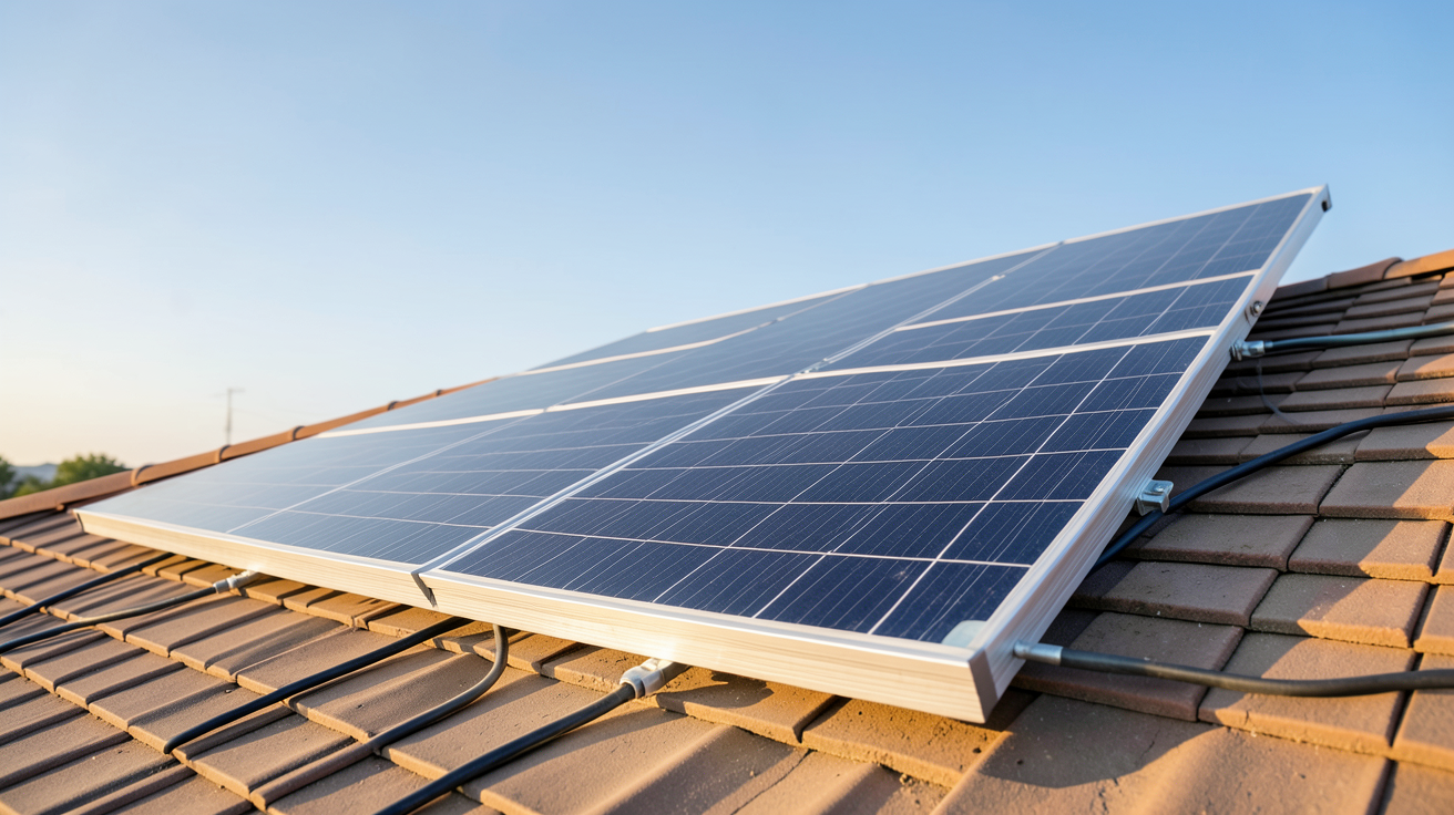 1 panneau solaire prix affichant un panneau photovoltaïque sur un toit résidentiel pour l'achat au meilleur prix