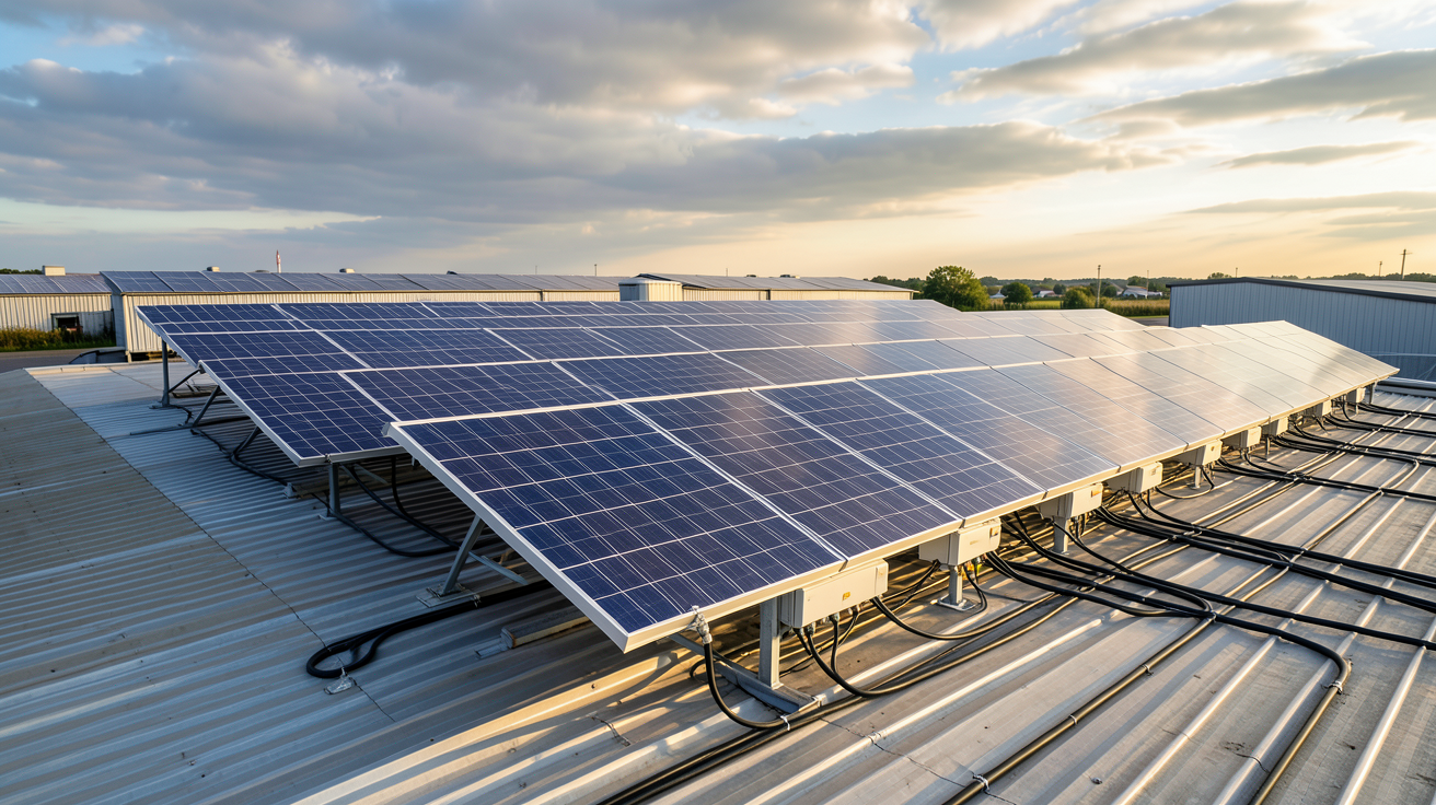 100 kWc production annuelle et rendement solaire sur une installation photovoltaïque industrielle
