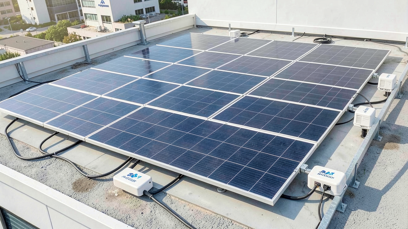 12 panneaux photovoltaiques JA Solar 450Wc avec micro-onduleurs APSystems