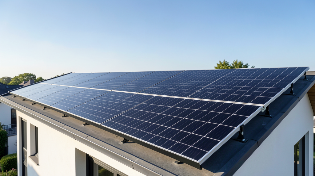 3 kWc photovoltaïque installé sur le toit d'une maison contemporaine
