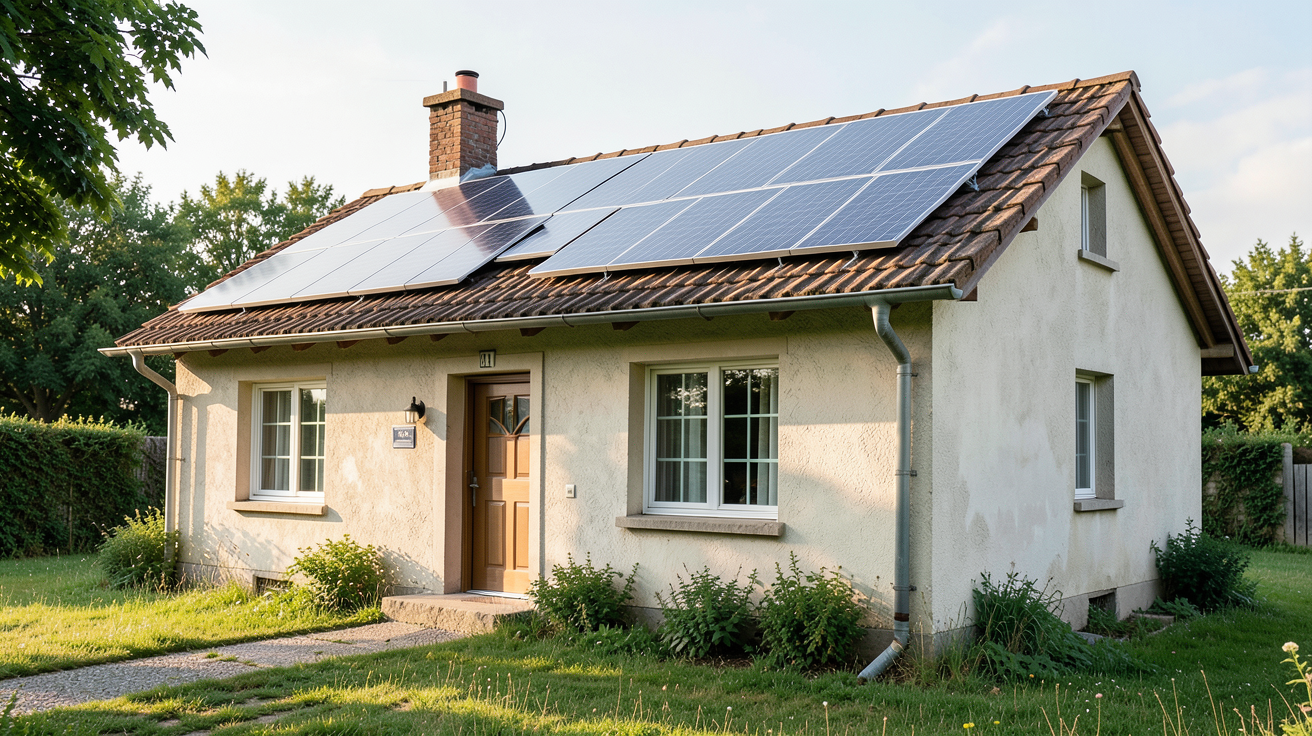 3kwc ou 6kwc petit foyer avec panneaux solaires produisant 3 kWc adapté à faible consommation