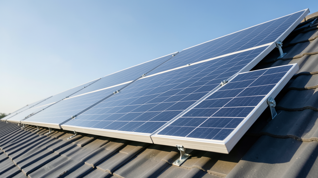 3kWc panneau solaire installé sur un toit incliné pour optimiser la production d'énergie