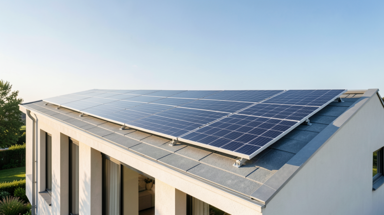 3kwc installation de panneaux solaires sur le toit d'une maison moderne