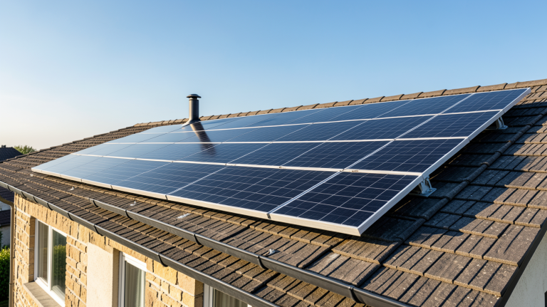 6 kWc installation solaire photovoltaïque sur le toit d'une maison moderne