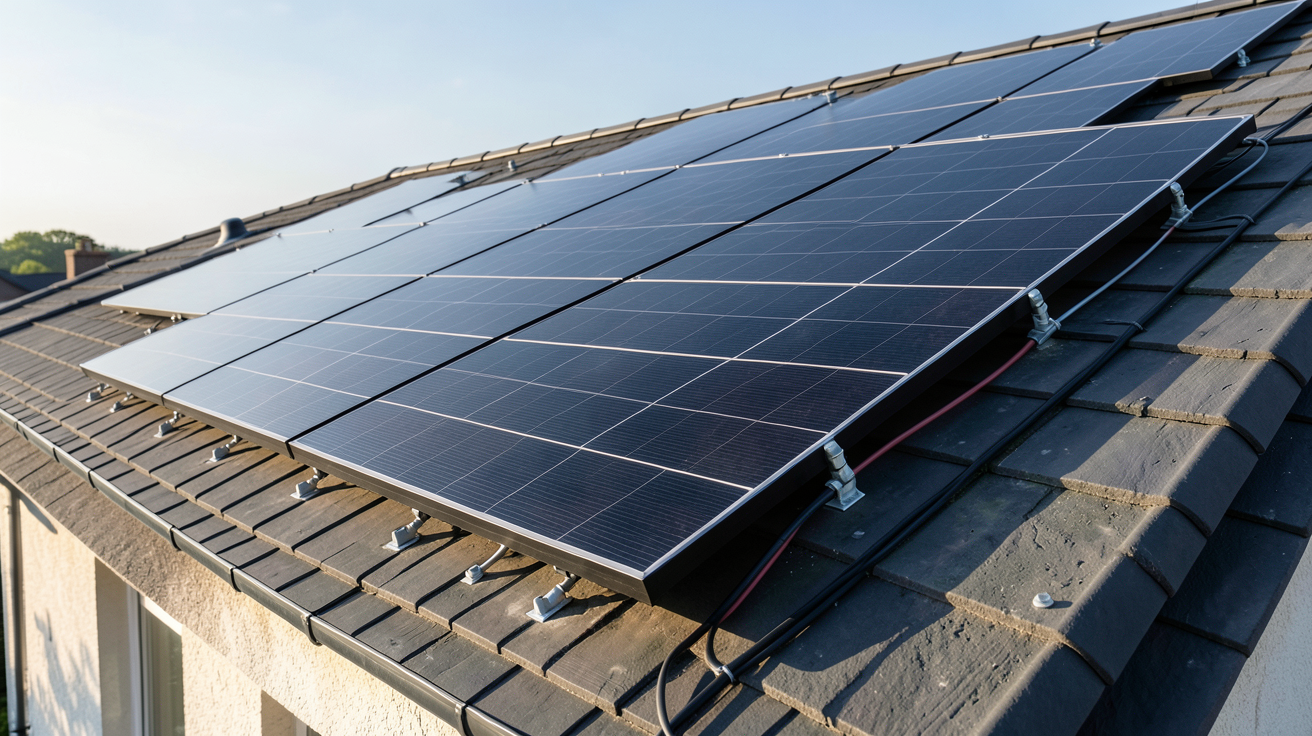 9 kWc photovoltaïque : surface de toit calculée pour une installation optimisée avec orientation sud et inclinaison à 30 degrés