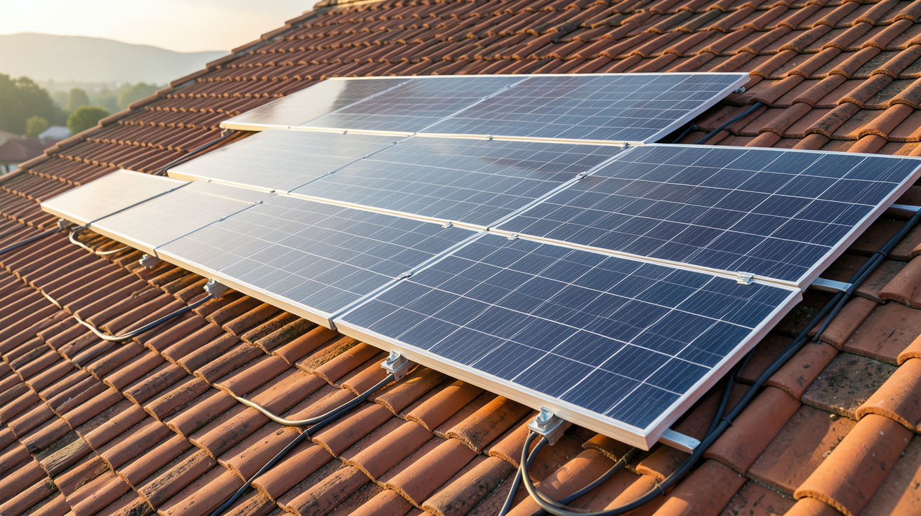 9 kWc installation solaire sur un toit incliné trop petit ou fragile avec des solutions d'optimisation