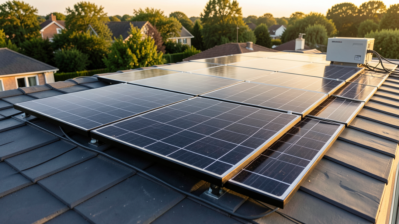 achat panneau solaire autoconsommation : kit solaire top 10 2024 installé sur un toit de maison