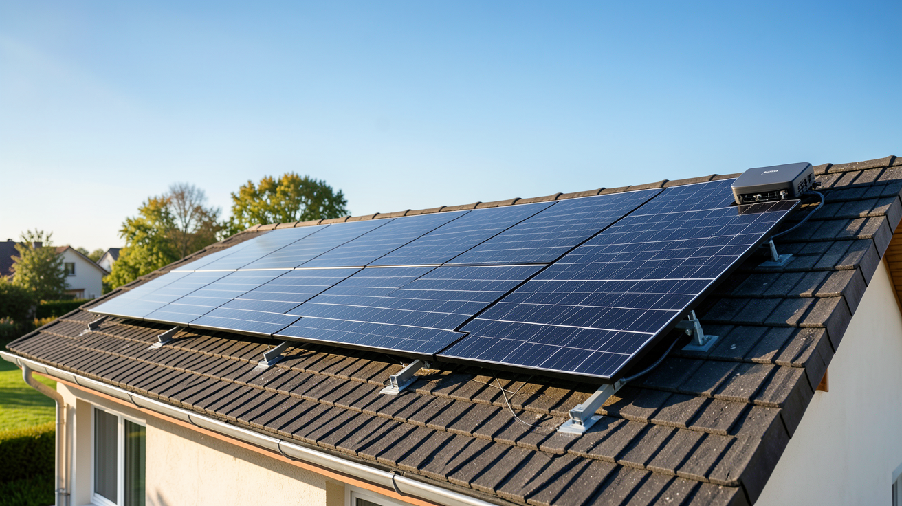 ademe autoconsommation photovoltaïque pour les particuliers : installation de panneaux solaires sur une maison individuelle