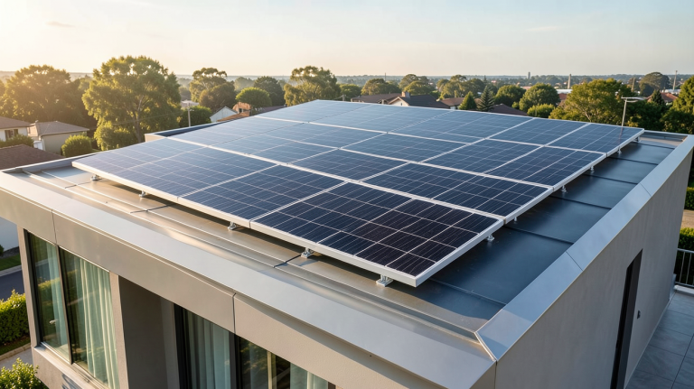 aen photovoltaïque installé sur le toit d'une maison moderne