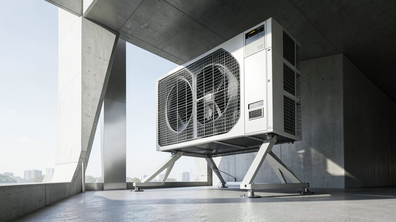 aerovoltaique installé sur un bâtiment moderne pour la production d'énergie propre