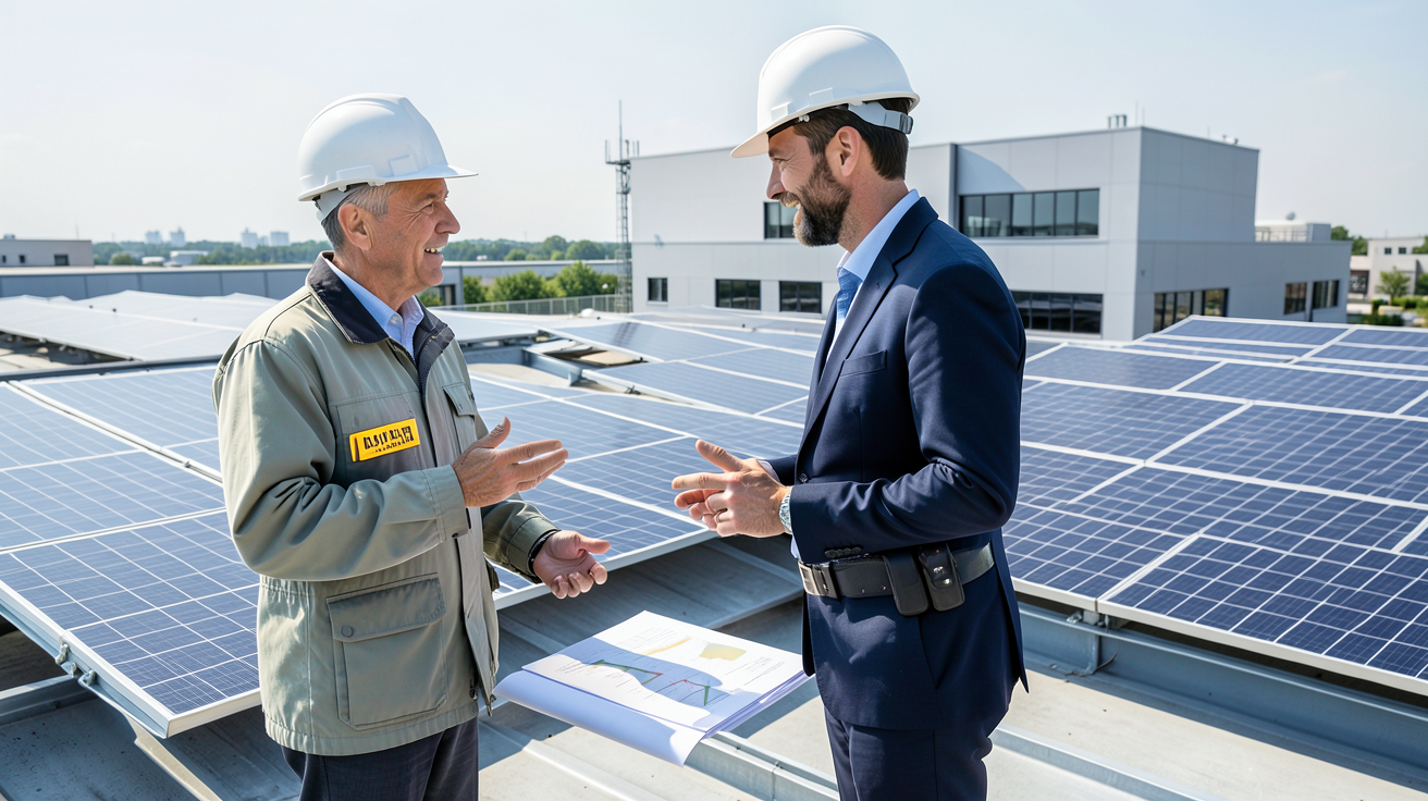 alliantz photovoltaique : un expert en accompagnement solaire pour les professionnels sur un site industriel.