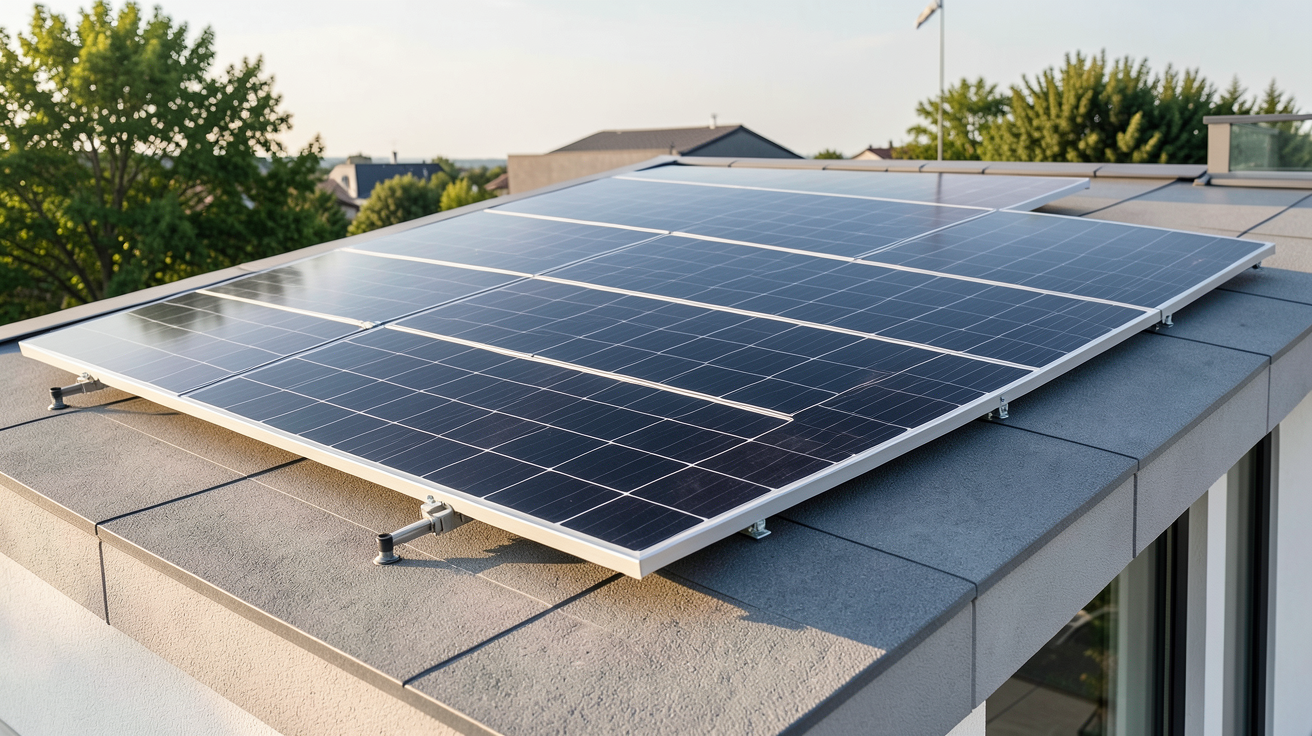 allo solaire kit solaire Allo Solar installé sur le toit d'une maison moderne