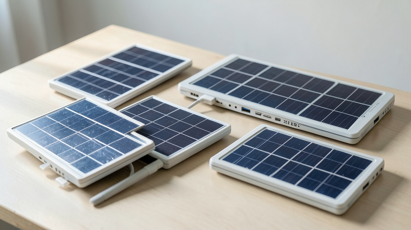 allo solar panneau solaire : différents kits solaires Allo Solar exposés en lumière naturelle