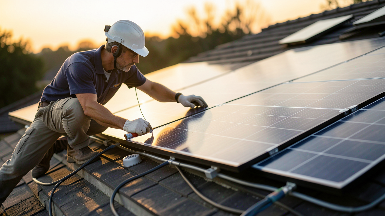 anah panneaux photovoltaïques installation sur toit de maison avec installateur professionnel