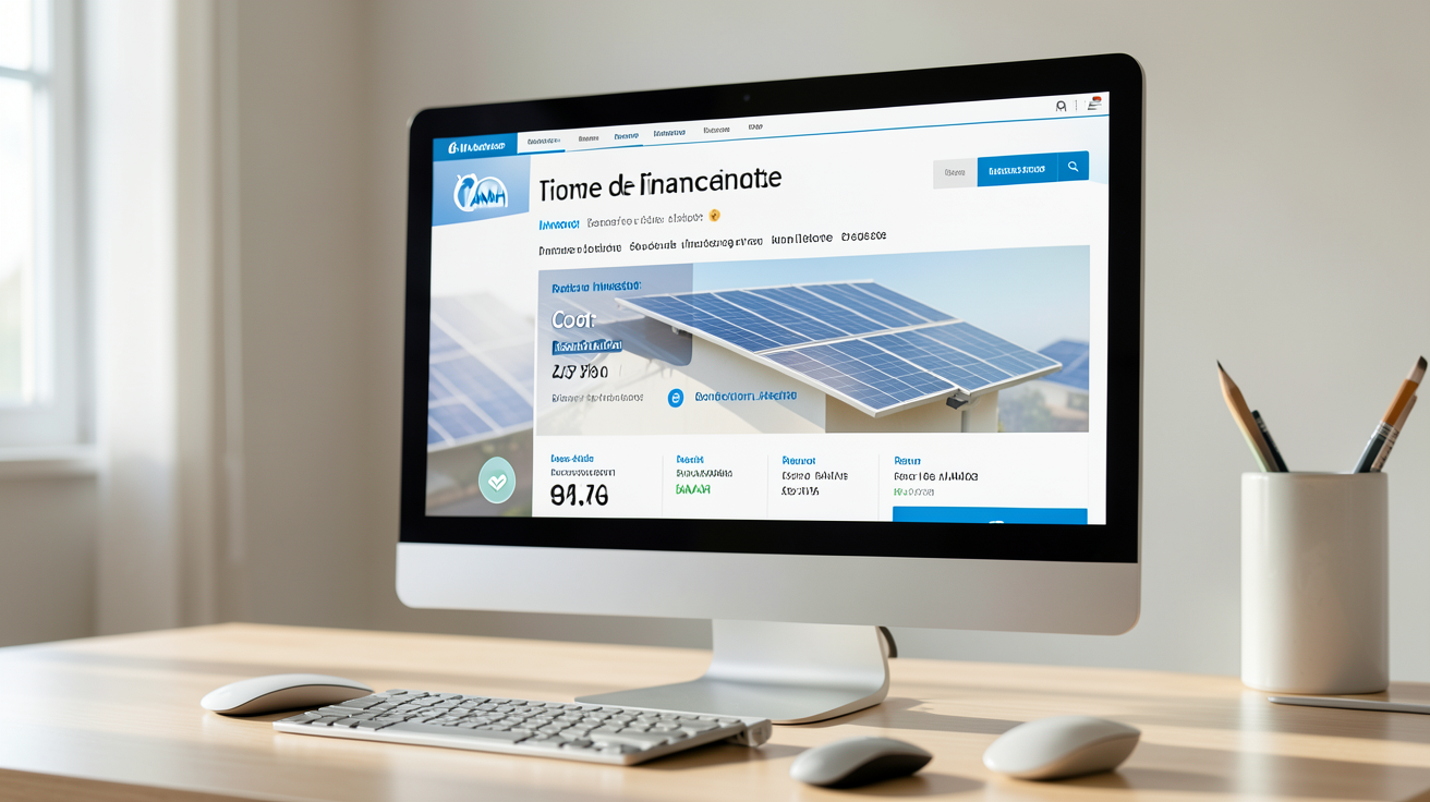 anah panneaux photovoltaïques calculateur de financement affichant des données d'aide et de retour sur investissement
