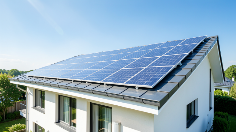 anah photovoltaïque 2021 montrant des panneaux solaires installés sur le toit d'une habitation