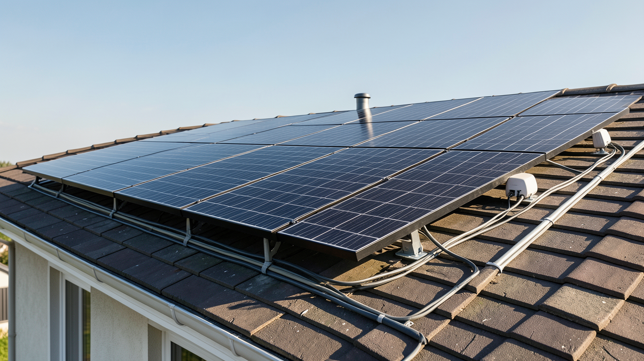 anah photovoltaïque 2021 installation solaire sur toit de maison individuelle en 2025 avec panneaux noirs et onduleurs