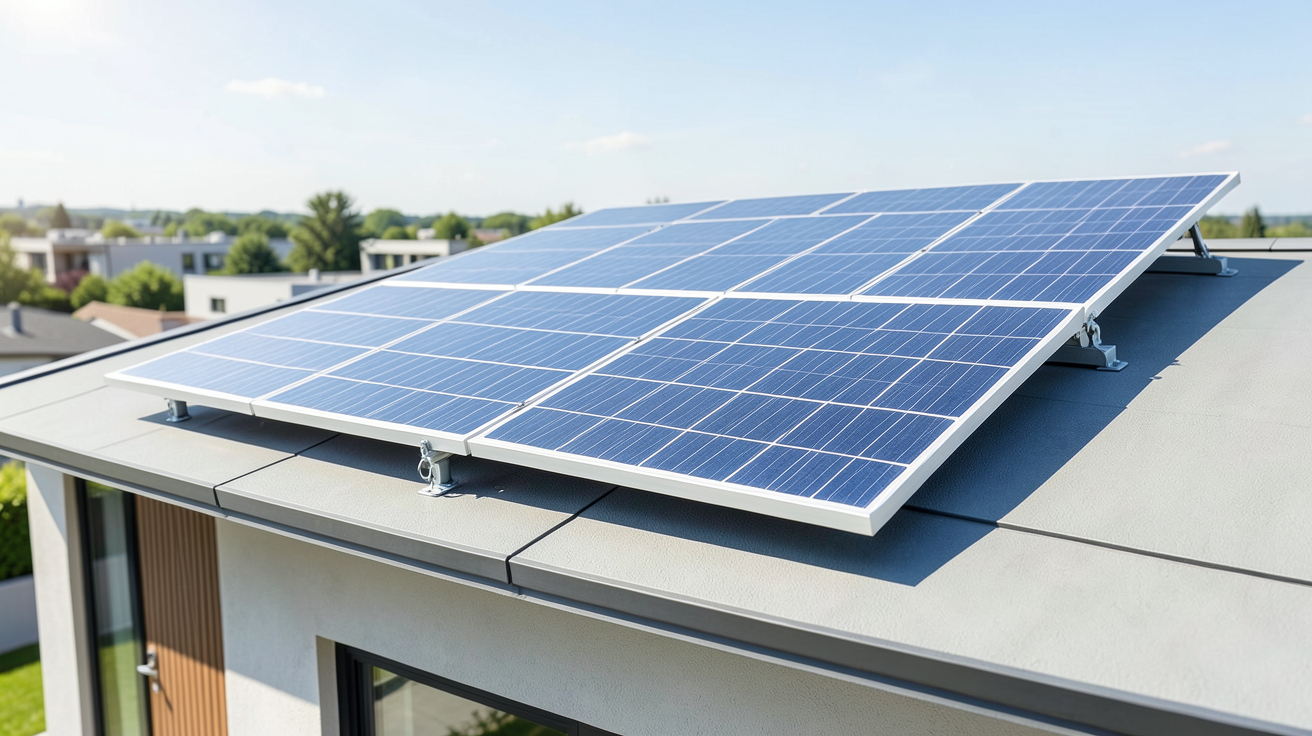 antarion solar installé sur le toit d'une résidence moderne pour l'autonomie énergétique