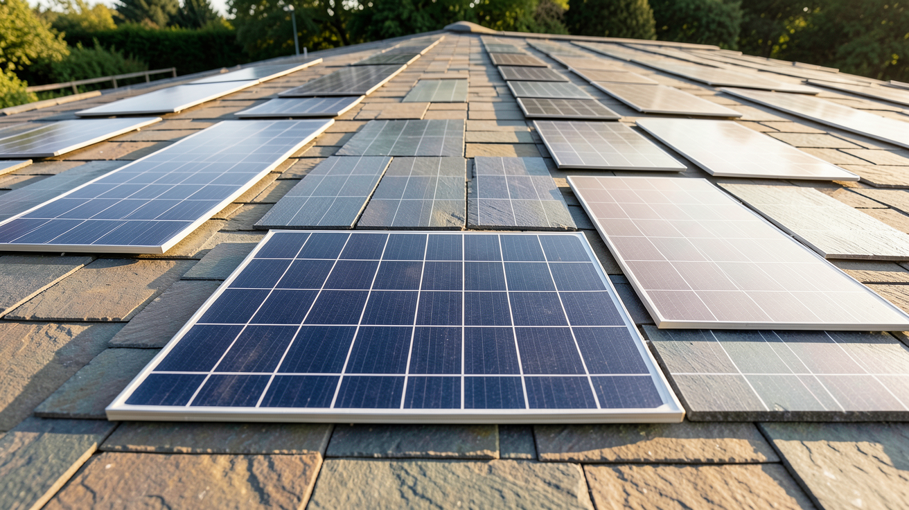 ardoise photovoltaïque montrant différents types d'ardoises solaires en 2026 : photovoltaïque, thermique et hybride