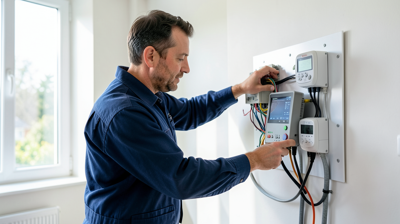 autoconsommation électrique : installateur professionnel dimensionnant une installation solaire pour maximiser le taux d'autoconsommation