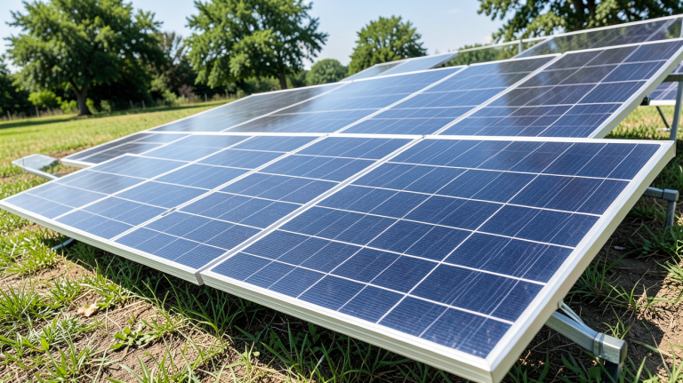 autoconsommation panneaux photovoltaïques photographié en situation réelle, illustration de l'article
