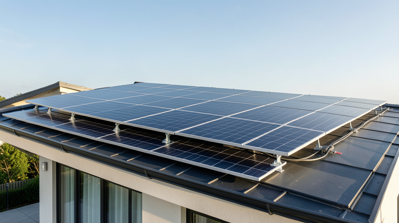 autoconsommation photovoltaïque installation sur toit de maison moderne en 2025