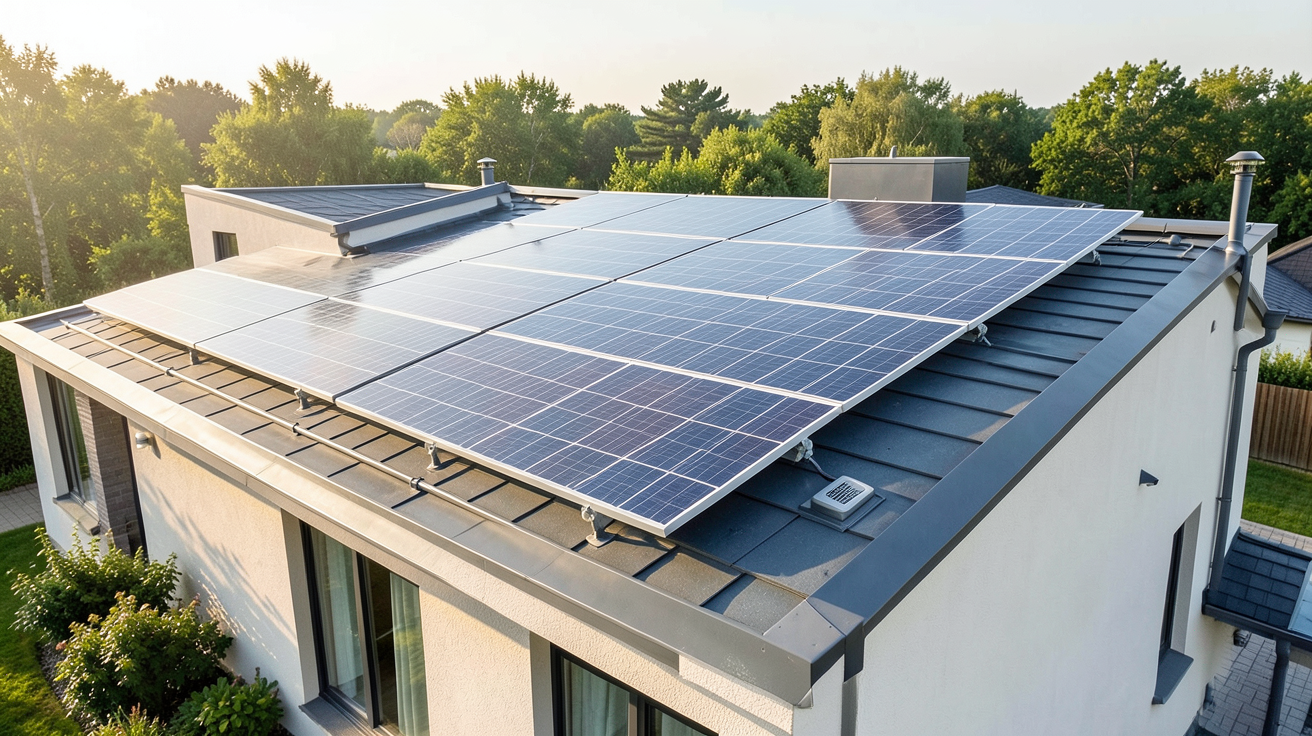 autoconsommation solaire batterie système complet avec panneaux photovoltaïques et batterie de stockage extérieure