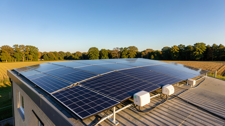 autoconsommation totale avec panneaux solaires sur une maison isolée en campagne