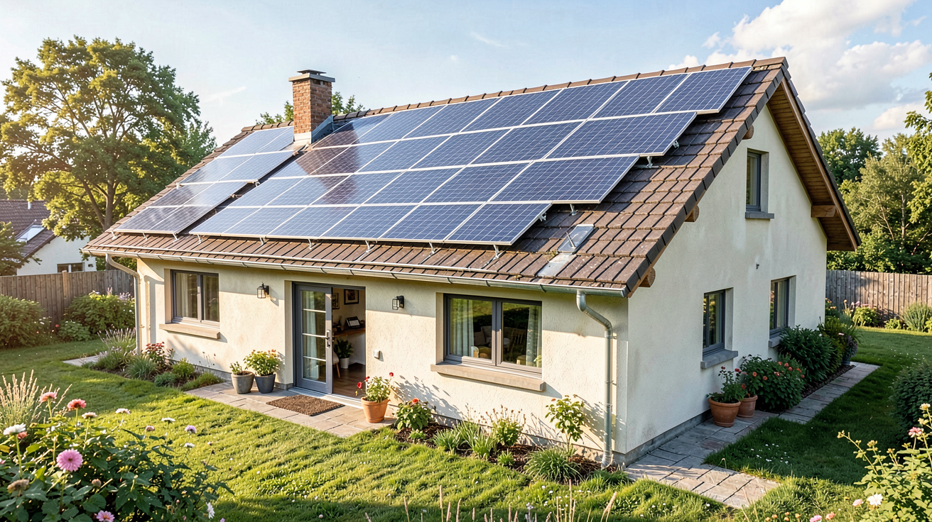 autonomie solaire maison avec différents panneaux solaires pour comparatif