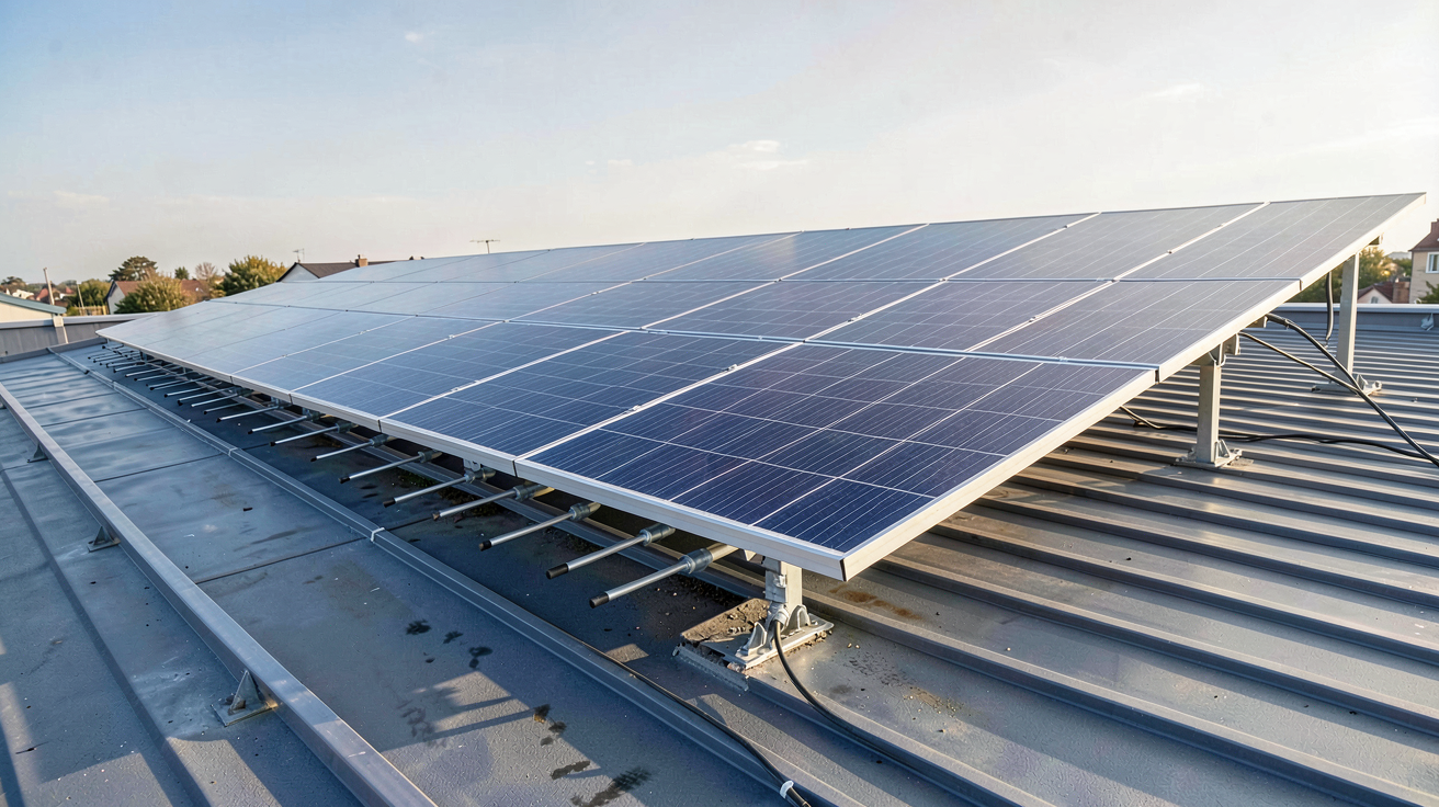 bac Renusol pour panneaux solaires montrant la compatibilité avec les dimensions et les rallonges de fixation