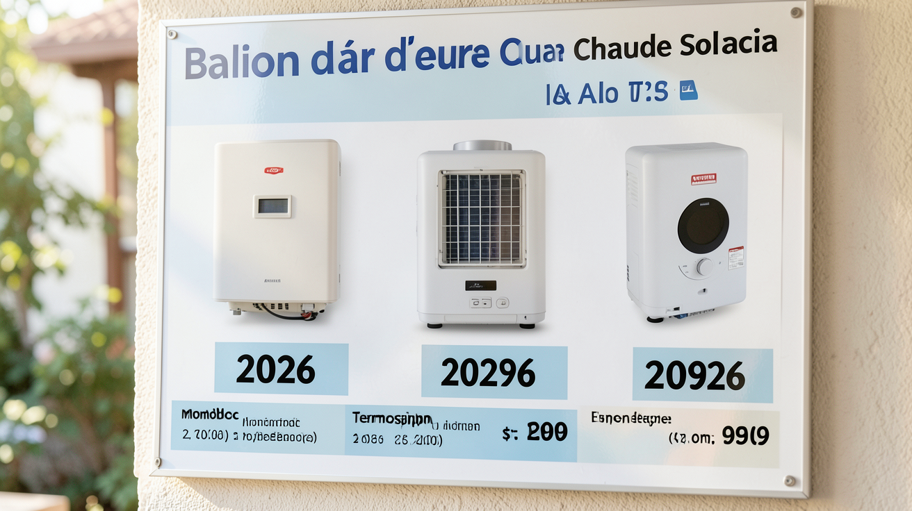 ballon d eau chaude solaire prix affiché pour les différents modèles en 2026