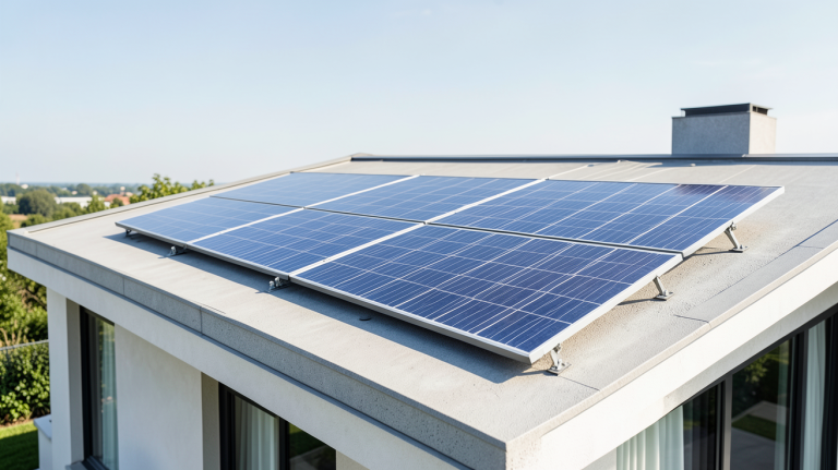 ballon d eau chaude solaire prix installé sur le toit d'une maison écologique