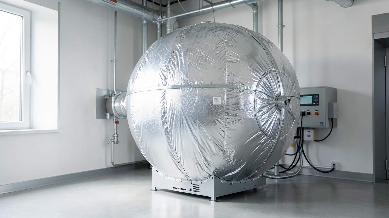 ballon solaire installé dans un local technique pour la production d'eau chaude sanitaire