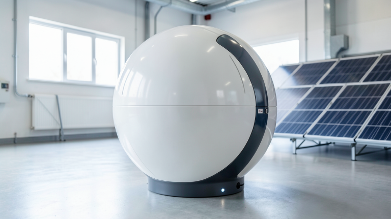 ballon thermodynamique avec panneau solaire installé dans un espace technique moderne