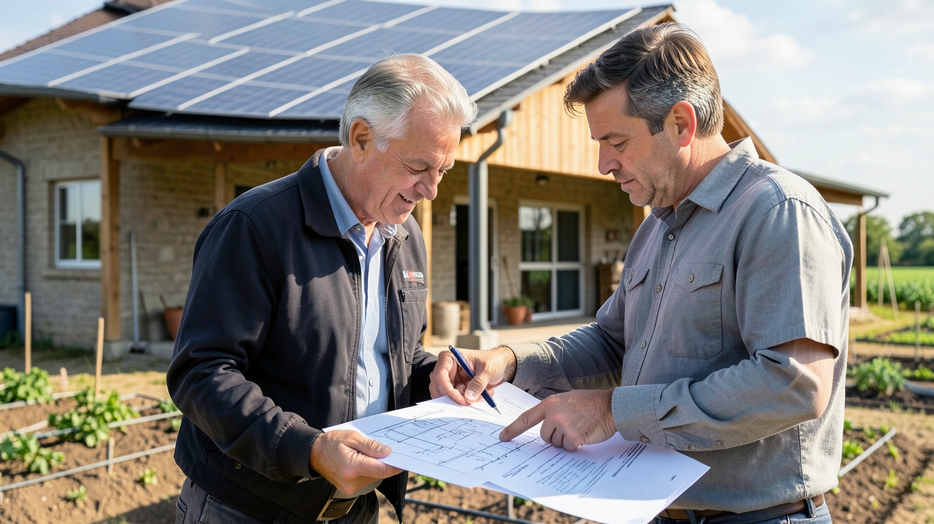 batiment agricole solaire représentant les démarches administratives pour un permis de construire