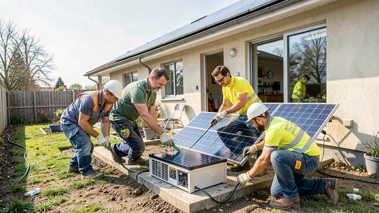 batterie autonome solaire lors de son installation