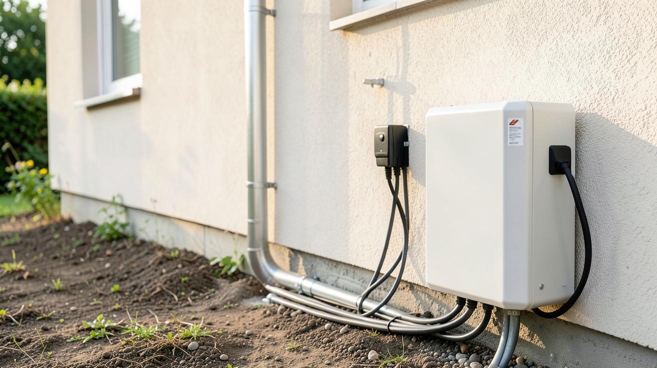 batterie energie solaire connectée à un onduleur dans une installation domestique