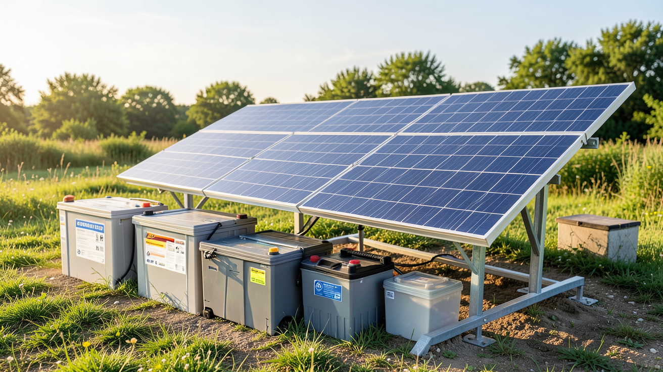 batterie et panneau solaire de différents types pour une installation domestique
