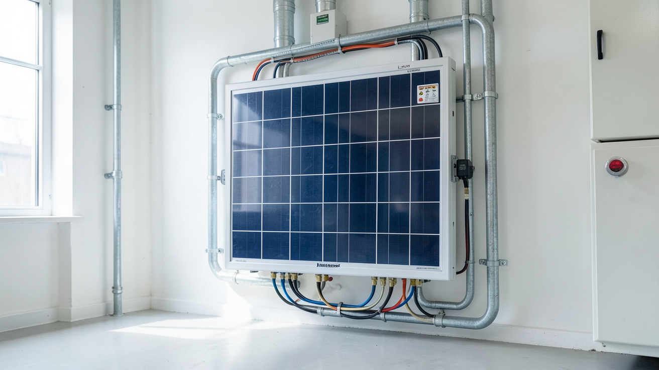 batterie gel pour panneau solaire installée dans un local technique