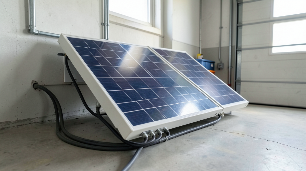 batterie gel pour panneau solaire installée dans un local technique